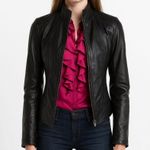 JUNE Moto genuine leather jacket NEW Black Size XS Photo 0