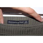 Abercrombie & Fitch Womens  Green Ribbed Knit Midi Skirt With High Cut Slit Sz S Photo 2