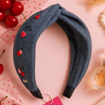 Kate Spade  New York Cherry Denim Headband Twist Knot Embroidered NWT Photo 1