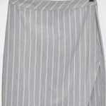 Banana Republic Gray Stripe Wrap Look Skirt Size 2 Preppy Straight Skirt Photo 2
