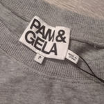 Pam & Gela  Destroyed Off The Shoulder Gray Dress Size P Photo 8