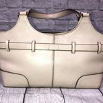 Valerie Stevens leather handbag cream color Photo 11
