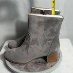 Journee Collection Gray Suede Ankle Boots WD11 Block Heel Side Zip Booties Photo 6