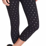 Hue  Women’s Small Black Glitter Dot Stretch Cotton Capri Leggings NEW Photo 0