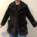 vintage sear’s brown/black fur pea coat Black Photo 0