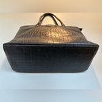 Hartmann Tote Croc Embossed Black Leather Zip close hand/shoulder bag Photo 2