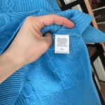 Cami NYC  merino wool sweater cable knit Davney electric blue mock balloon sleeve Photo 5