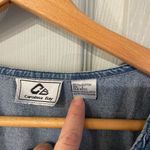 Carolina Bay Women's L Vintage 90s Embroidered Floral Pin Tuck Denim Midi Dress Blue Size L Photo 3