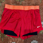 Nike  Women's Red and Orange Dry Fit Athletic Shorts size Small Photo 0