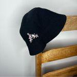 Berkshire Fashions Lambswool Black Bucket Hat w/ floral embroidery Y2K 2000s Photo 4