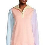 Lands' End  Serious Sweats Pastel Color Block Hoodie Sweatshirt Size L EUC!!! Photo 0