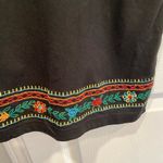 NWT La Cera Size S Black Short Sleeve Mini Dress Subdress Embroidered Floral Photo 5