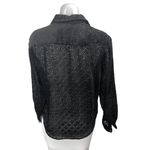 Guess  Jeans Black Long Sleeve Semi Sheer Geometric Button Up Shirt Top Size M Photo 1