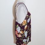 PaperMoon Burgundy Floral Tank Top NWT Size Medium Burgundy Floral Top Photo 4