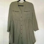 ZARA  Z1975 Denim Women’s Khaki Beaded Shirt/Dress Z2 Photo 0