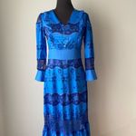 Prairie sz S‎ blue boho maxi long sleeve lace dress Photo 1
