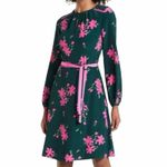 Boden Women US 6 Mara Bramble Belted Floral Hunter Green Pink Long Sleeve Dress Photo 11