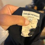 Emporio Armani  Deep Navy Blue Wool Wide Leg Pants Photo 3