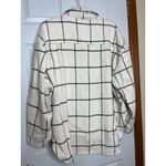 Miou Muse Medium Oversized Ivory with Black Grid Design Flannel Shacket Photo 2