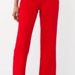 ZARA MID RISE RED STRAIGHT JEANS Photo 0