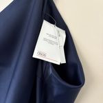 ASOS DESIGN One Shoulder Satin Midi Dress Drape Back Navy Blue NWT Size 4 Photo 7