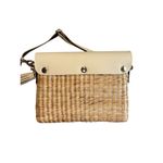 Sea And Grass Crossbody Basket Weave Purse with Tassel Charm Tan Tan Photo 6