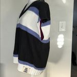 We The Free  Free People Tommi Striped Sweater Vest Black White Purple M Photo 5