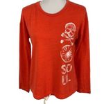 SoulCycle  Graphic Long Sleeve Pullover Sweatshirt Orange XS USA Athleisure Retro Photo 1