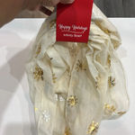 Happy Holidays Ivory and Gold infinity scarf Photo 1