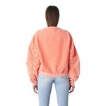 GAS‎ Jeans Orange Crew Neck Ruched Sleeve Sweatshirt Size Small New Photo 1