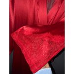 Victoria's Secret Red Satin Lace Wrap Tie Robe M/L Photo 3
