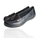 Clarks NEW Ashland Bubble Leather Comfort Slip On Loafer Women's 11 Wide Black Photo 4