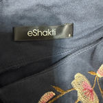 Eshakti  Navy blue Embroidered Dress Size 0 XS Fit & Flare cotton stretch Photo 5