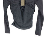 ALLSAINTS NEW All Saints Caelum Metallic Twist Top Blouse Long Sleeve Gunmetal Size 4 Photo 3