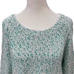 st. john's bay St John’s Bay Mint Green & White Knit Scoop Neck Pullover Long Sleeve Sweater XL Photo 4