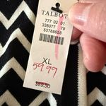 Talbots Oprah Winfrey Collection Black White Chevron Stripe Cardigan Sweater NWT Photo 4