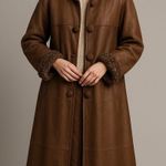 Vintage Womens L Brown 100% Curly Sheepskin Shearling Hooded Penny Lane Coat Size L Photo 0