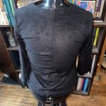 EXPRESS  fringe western suede black v-neck cowboy blouse Photo 1