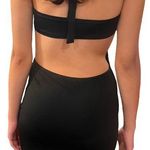 Black Cutout Backless Body con Halter Dress Small Photo 2