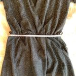Black Silver Glitter Wrap Front Long Sleeve Minidress FRAICHE BY J Size Small Photo 7
