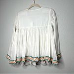 Raga  Women's Coastland Boho Embroidered Long Sleeve Babydoll Swing Blouse Top XS Photo 10