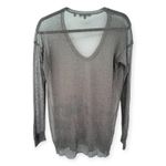 Vince | S | Sparkly Metallic Copper Metal Sheer Pullover Knit Sweater Top Women Photo 4