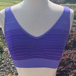 Hanes Comfy Purple Striped Sports Bra Photo 0