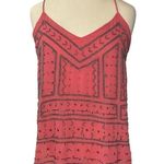 Lord & Taylor Dex Beaded Sheer Lined Boho Chic Cami Coral Racer Back Size XS Pink Photo 6