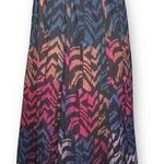 Vintage Winter Sun Multicolor Abstract Print Elastic Waist Maxi Skirt Size Large Black Photo 0