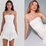 House Of CB  XS Tall 'Sirena' White Strapless Lace Up‎ Mini Dress NWOT Photo 13