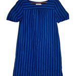 Anthropologie  HD in Paris Cerulean Blue Striped Shift Dress pockets size 00 Photo 2