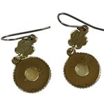 Round Yellow Citrine Dangle Earrings Fish Hook Backing u Photo 3