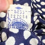 Vintage 60s 70s Cay Artley Shirt Dress Polka Dot Navy Blue Nautical Retro Size L Photo 5