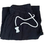 Old Navy  Black Y2K Drawstring High Waisted Textured Soft  Wide Leg Cozy Pants S Photo 0